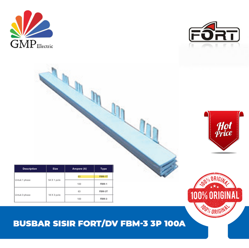 Busbar Sisir Fort/DV FBM-3 3P 100A