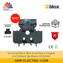 Terminal Block Blox End Plate 2 Tingkat D-FJD15W2 15A Black F/FJD15W