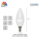 Lampu LED Candle Luxen 5W E-14 White CL5CDL  (6500K)