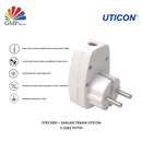 Stecker + Saklar Tekan Uticon S-2282 Putih
