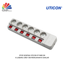 Stop Kontak Uticon ST-1685 SN 6 Lubang Grey OB+Pengaman+6 Saklar