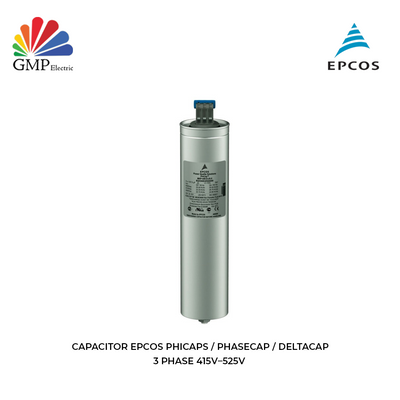 Capacitor EPCOS PhiCaps / PhaseCap / DeltaCap 3 Phase 415V–525V | MKP415-D-2.5 | MKP415-D-05 | MKP415-D-10 | MKP415-D-15 | MKP415-D-20 | MKP415-D-25 |  MKK415-D-05-01 | MKK440-D-30-04 |  MKK440-D-60-04 | MKK525-D-20-04 | MKK525-D-25-04 | MKD525-D-40