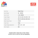 Power Supply Mean Well RT-85C Triple Output CH1: 5V, CH2: 15V, CH3:-15V Meanwell