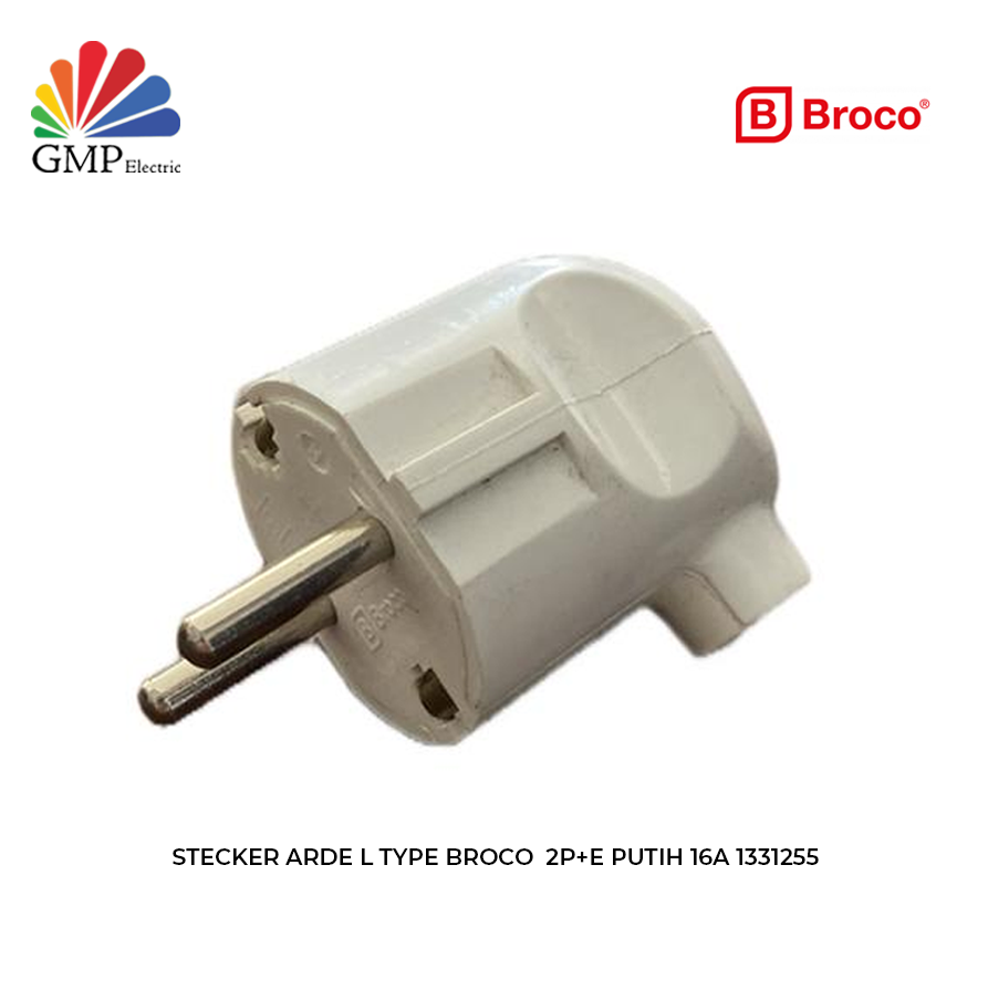 Stecker Arde L Type Broco  2P+E Putih 16A 1331255