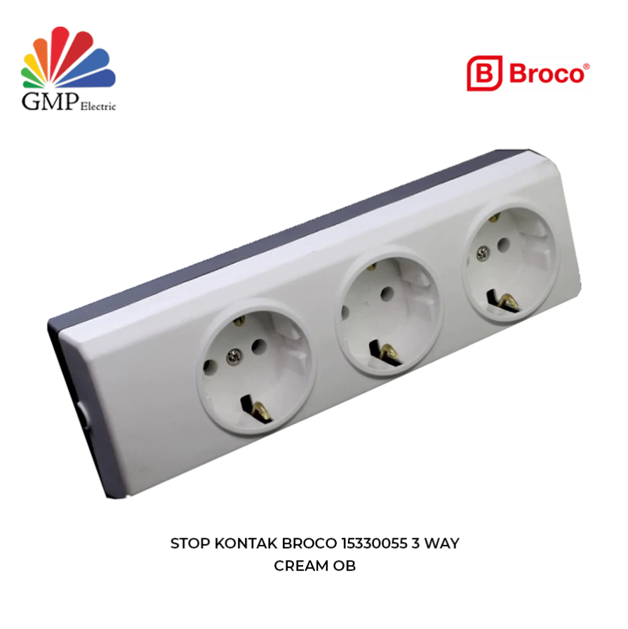 Stop Kontak Broco 15330055 3 Way Cream OB