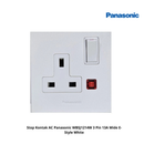 Stop Kontak AC Panasonic WBSJ1214W 3 Pin 13A Wide E-Style White