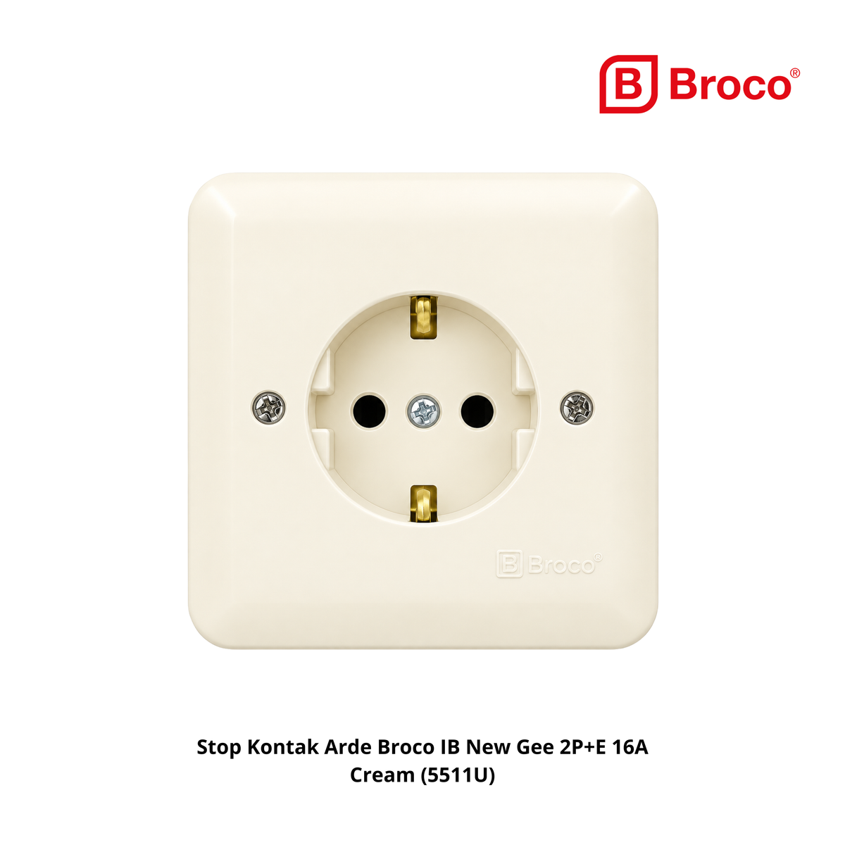 Stop Kontak Arde Broco IB New Gee 2P+E 16A Cream (5511U)