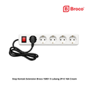 Stop Kontak Extension Broco 15851 5 Lubang 2P+E 16A Cream