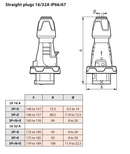 Industrial Plug Legrand 5x125A Red/White IP67 (555628) NEW