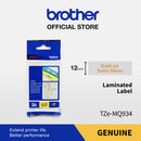 Label Tape Cassete Brother TZE-MQ934 12 mm Gold on Satin Gold (5 Meter)