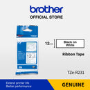 Label Tape Cassete Brother TZE-R231 12 mm Black on White Ribbon Tape (4 Meter)