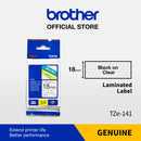 Label Tape Cassete Brother TZE-141 18 mm Black on Clear