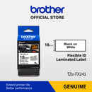 Label Tape Cassete Brother TZE-FX241 18 mm Black on White (Flexible)