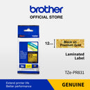 Label Tape Cassete Brother TZE-PR831 12 mm Black on Premium Gold (8 Meter)