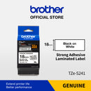 Label Tape Cassete Brother TZE-S241 18 mm Black on White Strong Adhessive