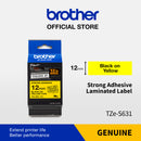 Label Tape Cassete Brother TZE-S631 12 mm Black on Yellow Strong Adhessive