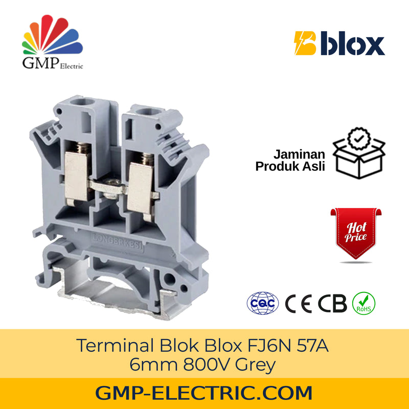 Terminal Blok Blox FJ6N 57A 6mm 800V Grey