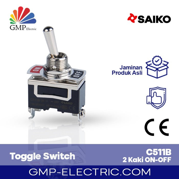 Toggle Switch Saiko 2 Kaki ON-OFF 250VAC 15A C511B