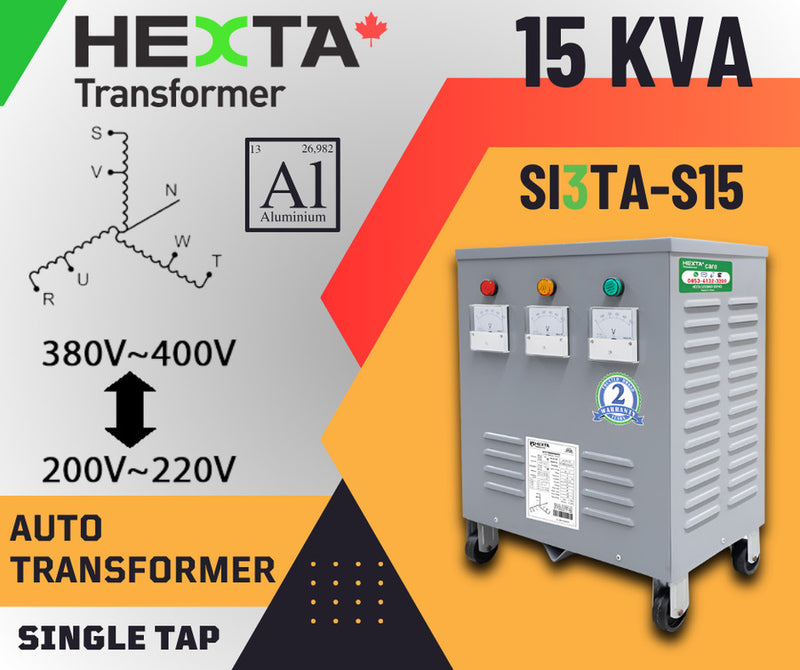 Transformer Hexta 3P/380V/15KVA ke 3P/220V/50Hz