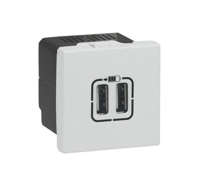 Legrand USB charger Arteor,5 V- 2400 mA - 2 modules -white (572078)