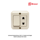 Universal Socket Broco 15211-11 Outlet and Single Switch outbouw NG Cream