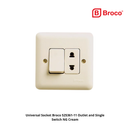 Universal Socket Broco 525361-11 Outlet and Single Switch NG Cream
