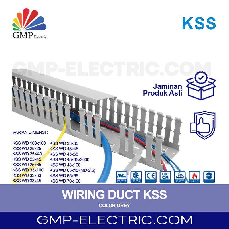Slotted Wiring Duct KSS 25x45 mm Grey MD-4L