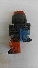 Push Lamp Fuji AR 22 EOL 11E3R Round (extended), Momentary, LED 24V DC 22 mm Red 1NO+1NC
