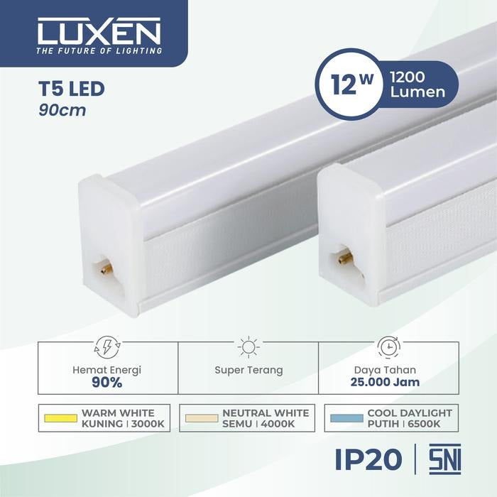 Lampu LED Luxen T5 12W 3000K Warm White T512PLSWW 90cm
