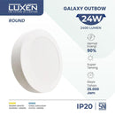 Lampu Luxen Downlight LED OB Bulat 24W 6500K CDL DL24GALAXYOBWRDCDL 10" Putih