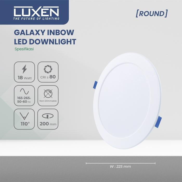 Lampu Luxen Downlight LED Galaxy IB Bulat 9W 6500K DL9GALAXYRDCDL5 5"