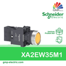 Push Button Lamp Schneider XA2EW35M1 22 mm Plastic Momentary 220VAC Yellow 1NO
