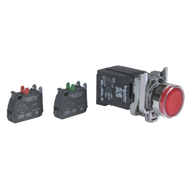 Schneider Harmony XB4 Tombol Tekan Iluminasi 22mm Metal dengan Trafo | XB4BW3335 / XB4BW3435 / XB4BW3345 / XB4BW3445