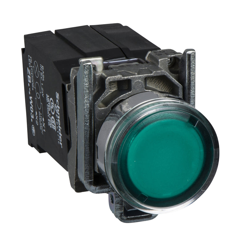 Schneider Harmony XB4 Tombol Tekan Iluminasi 22mm Metal dengan Trafo | XB4BW3335 / XB4BW3435 / XB4BW3345 / XB4BW3445