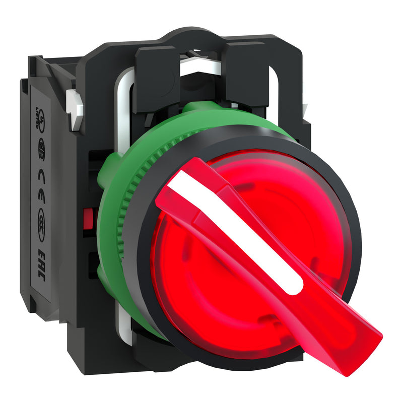 Schneider Harmony Selector Switch Illuminasi Rata Panel 3 Posisi Stay Put XB5 Protected LED 30mm | XB5FK124M5 / XB5FK125M5 / XB5FK133B5 / XB5FK134B5 / XB5FK135B5 / XB5FK133G5 / XB5FK134G5 / XB5FK135G5 / XB5FK133M5 / XB5FK134M5 / XB5FK135M5