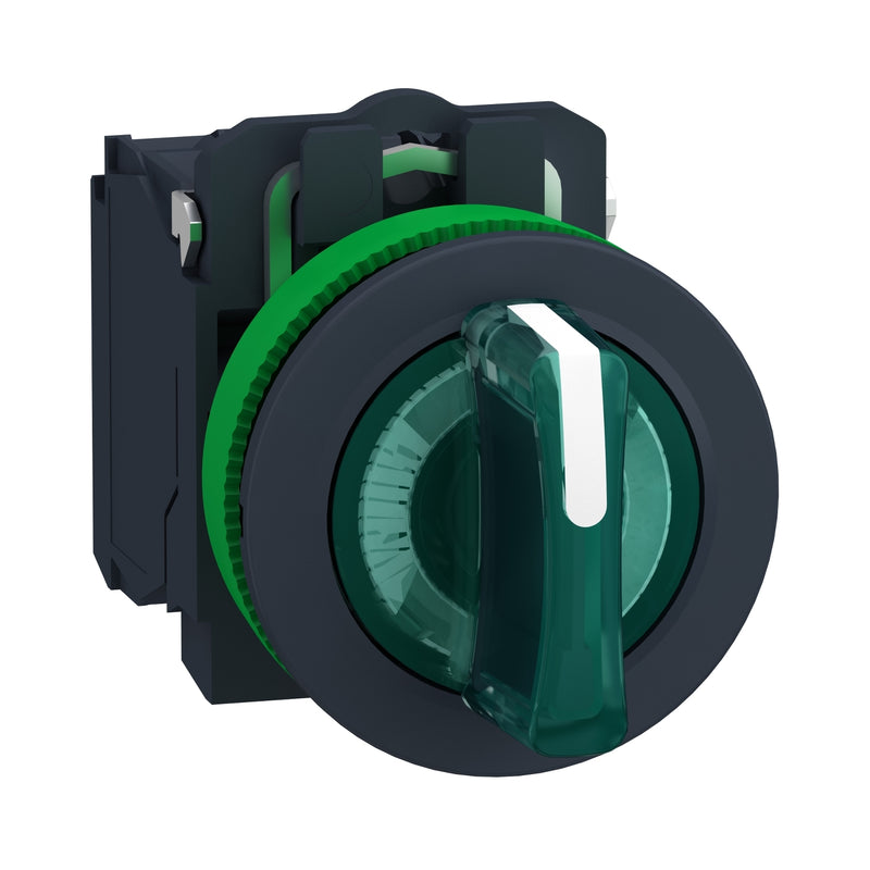 Schneider Harmony Selector Switch Illuminasi Rata Panel 3 Posisi Stay Put XB5 Protected LED 30mm | XB5FK124M5 / XB5FK125M5 / XB5FK133B5 / XB5FK134B5 / XB5FK135B5 / XB5FK133G5 / XB5FK134G5 / XB5FK135G5 / XB5FK133M5 / XB5FK134M5 / XB5FK135M5