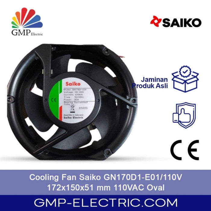 Cooling Fan Saiko GN170D1-E01/110V 172x150x51 mm 110VAC Oval