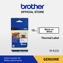 Label Tape Cassete Brother M-K231 12mm Black / White