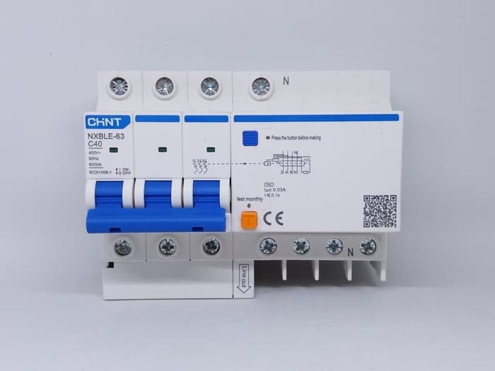 RCBO Chint NXBLE-63 3P+N C63 30mA 6KA