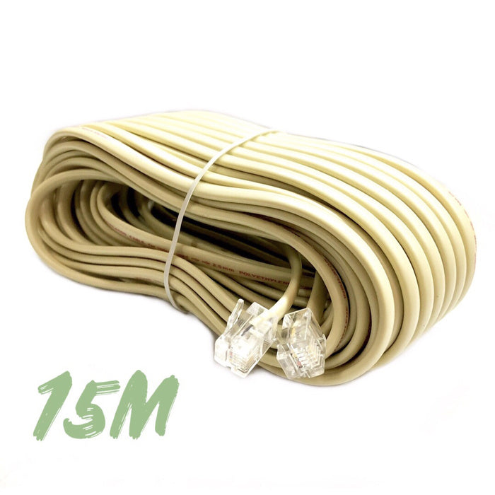 Accessories Telepon KTN Kabel Telpon 15 mtr Cream w/RJ11