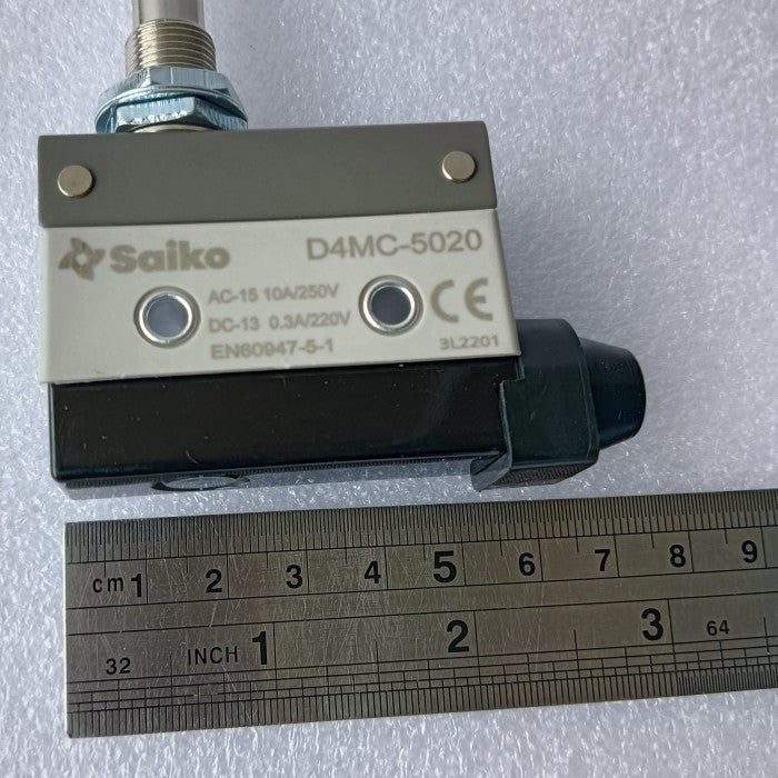 Limit Switch Saiko D4MC-5020 Panel Mount Roller Plunger NC-COM-NO AC-15 Ie10A