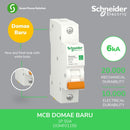 MCB Schneider Domae 1P 50A 6kA  DOMF01150