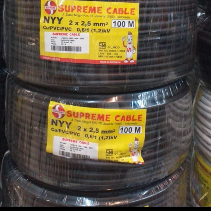 Kabel Power Supreme NYY 2x2,5 mm @100 mtr Black 0.6/1KV
