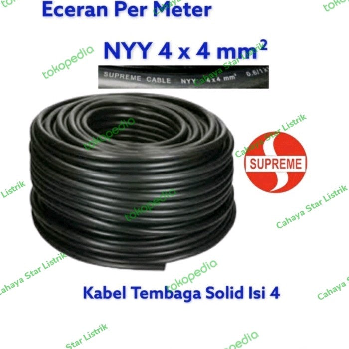 Kabel Power Supreme NYY 4x4 mm Black 0.6/1KV (Ecer)