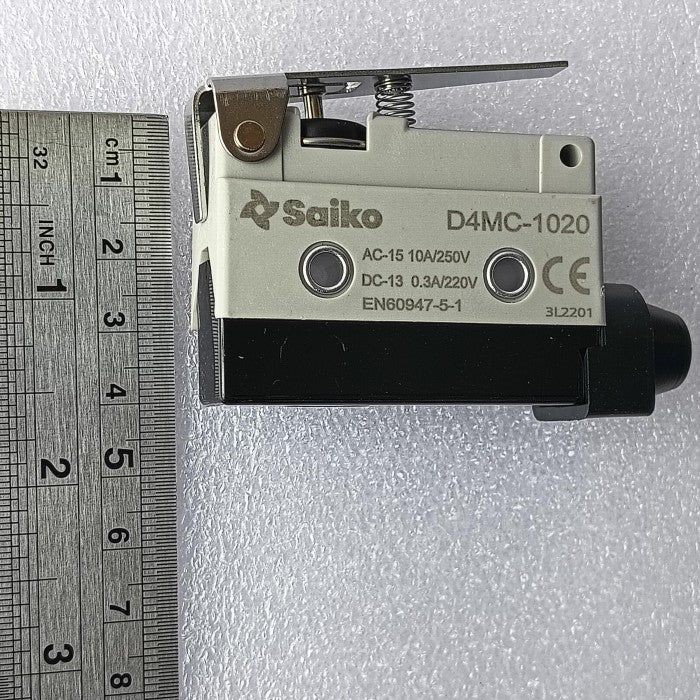 Limit Switch Saiko D4MC-1020 Short Hinge Lever NC-COM-NO AC-15 Ie10A
