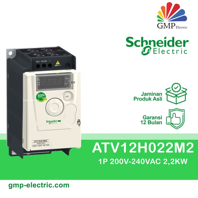 ATV12 Inverter Schneider 1P 220V-3P 220V 2.2KW ATV12HU22M2