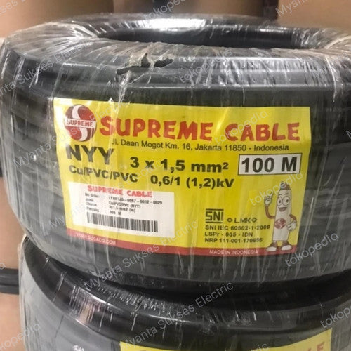 Kabel Power Supreme NYY 3x1,5 mm Black 0.6/1KV (Ecer)