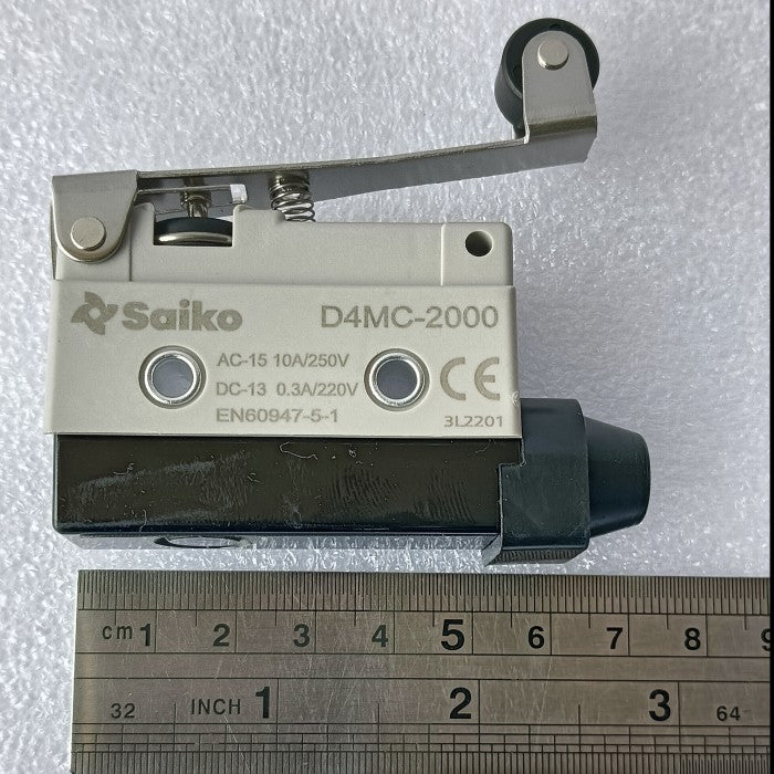 Limit Switch Saiko D4MC-2000 Hinge Roller Lever NC-COM-NO AC-15 Ie10A