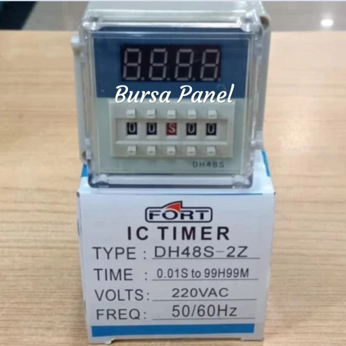 Timer Semi-Digital Fort 4 Digit, 220VAC Din48(W)x48(H) mm Cream SPDT 5A DH48S-2Z