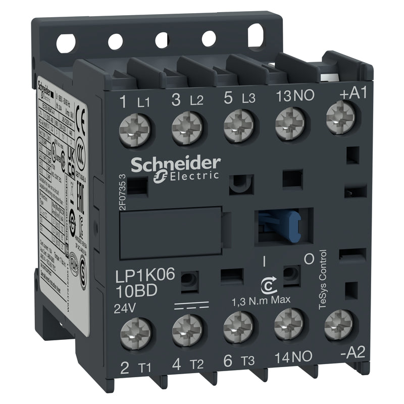 Mini Contactor Schneider LP1K1210BD 5.5KW, Coil 24VDC 1 NO